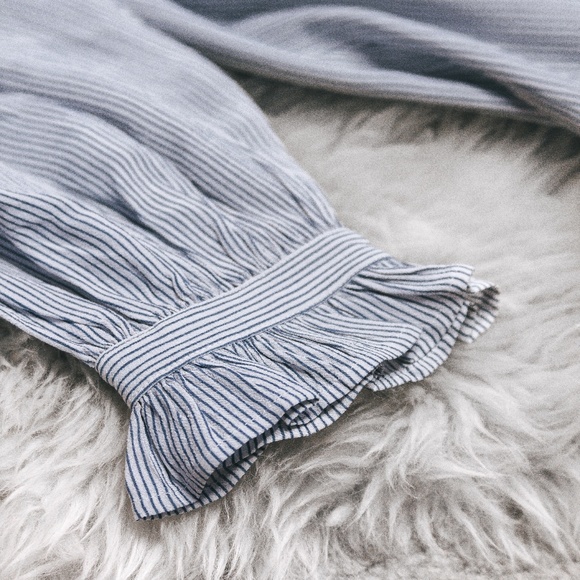 Sundance Blue and White Striped Blouse - Picture 6 of 9